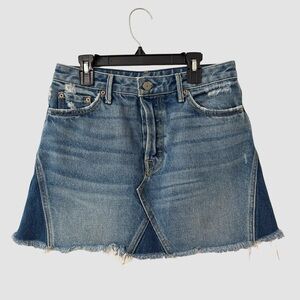 GRLFRND Blue Denim A-Line Mini Skirt US 26 ($195)